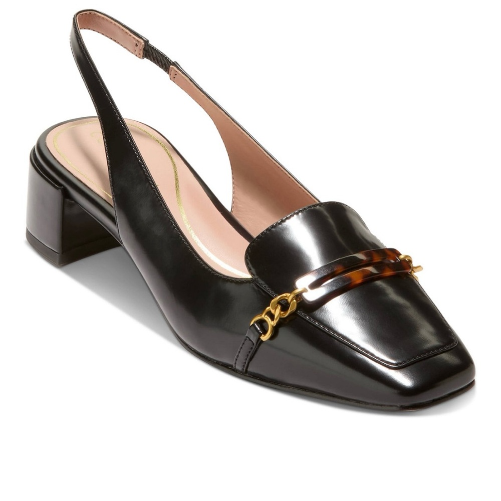 Elegant Cole Haan Black Slingback Loafers